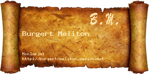 Burgert Meliton névjegykártya